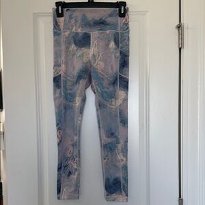 Victoria's Secret Marble Pattern Leggings - Blue and Pink